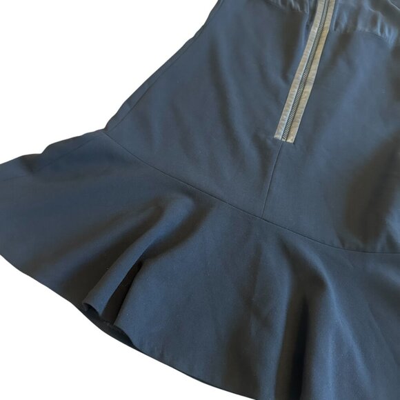 Sandro Black Silk Blend Dress Sleeveless Party Vegan Leather Trim Size 2 Medium - Picture 10 of 11